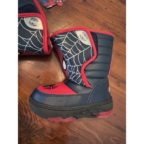 MARVEL SPIDER-MAN Winter Boots Little Kids Size 8 K, Multi Color Light Up NEW - Picture 13 of 14